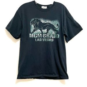 Men's Vintage MGM Grand Las Vegas with Lion Black and Green T-shirt Sz M